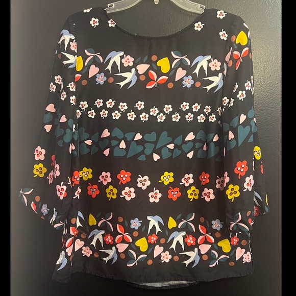 Boden Tops - BODEN 3/4 Sleeve Aria Folklore Blouse